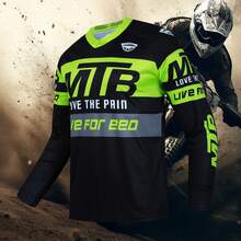 TELEYI 2026新款速降山地車MTB越野DH摩托車越野賽車運動上衣運動服飾 - 綠色 - 查看 1