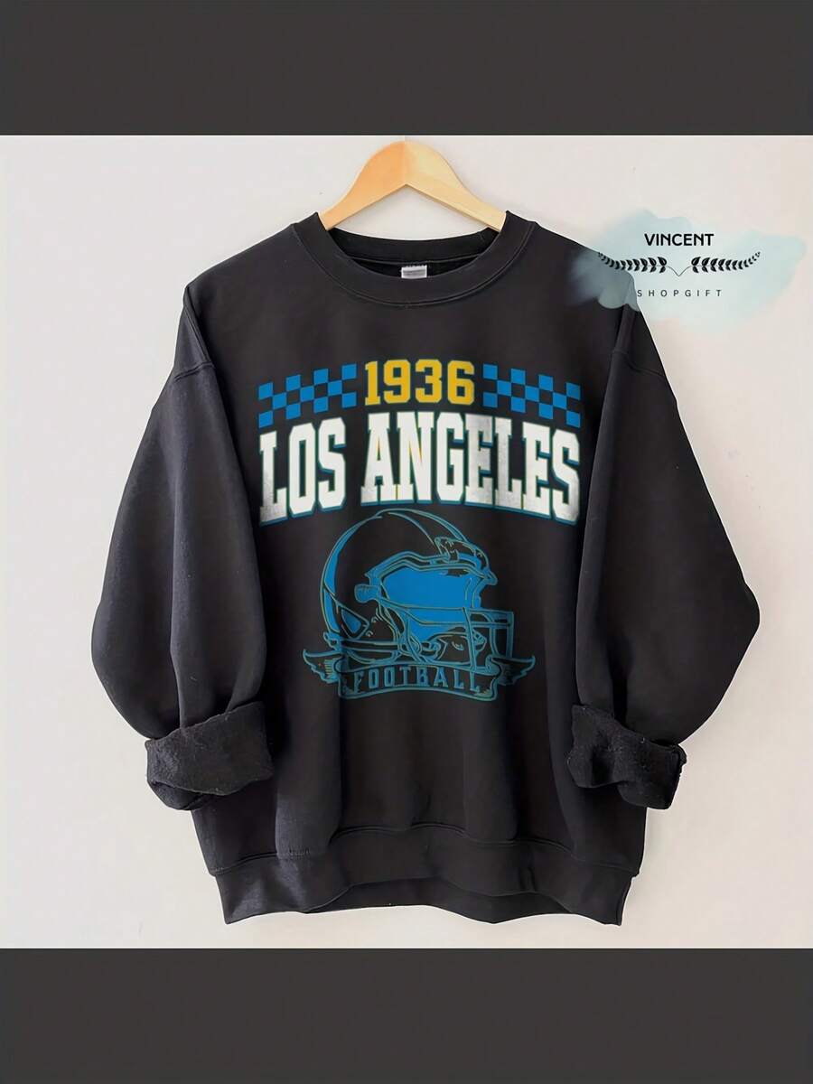 Vintage Los Angeles Football Crewneck Sweatshirt, T-Shirt, Retro Los Angeles Football T-Shirt, Rams Sweatshirt, Los Angeles Fan Gift