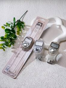 新款电子计数器手表，带LED灯，便携式多功能计数器，包含时间显示，按压3秒即可激活环绕灯 - 彩色 - 查看 3