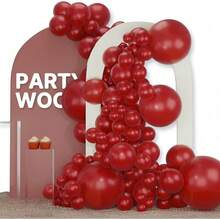 PartyWoo - Globos blancos de 120 piezas de diferentes tamaños, paquete de 18, 12, 10, 5 pulgadas, kit de de globos de látex blanco mate para boda, novia, graduación, shower, decoraciones de - Rojo-y75 - Ver 13