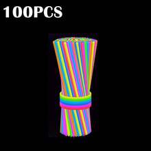 10/50/100支装 8英寸荧光棒，派对用品，夜光荧光棒，派对礼物，荧光派对装饰，霓虹派对荧光项链和带连接器的荧光手链，非常适合生日、婚礼、派对、万圣节、圣诞节等场合 - 夜光闪光派对用品，圣诞装饰，家居圣诞礼物，圣诞装饰 - 彩色 - 查看 11