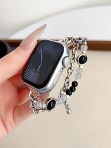 مناسب لسلسلة ساعات 1/2/3/4/5/6/7/8/9/10/SE/Ultra بمقاسات 38مم 40مم 41مم 42مم 44مم 45مم 49مم، تصميم دقيق وأنيق وعصري وبسيط، سوار نسائي مميز للصيف، هدية عطلة