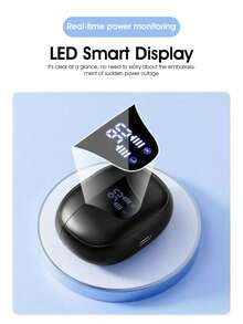 Tai nghe nhét tai Bluetooth không dây Lenovo XT58, nhét tai, chất lượng âm thanh cao, khử tiếng ồn cuộc gọi, thích hợp cho chơi game thể thao, tương thích với iPhone và Android, màn hình kỹ thuật số thông minh - màu đen - Xem 4