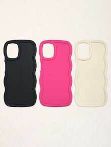 3 件多巴胺波浪纹手机壳，适用于 和 Galaxy 16、16 Pro Max、16 Pro、16 Plus，白色、黑色、粉色 - 彩色 - 查看 37