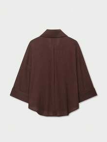 YROOE 2025 女士休闲简约百搭衬衫 - 咖啡棕色，适合秋冬休闲、商务休闲、日常通勤 - 咖啡棕 - 查看 2