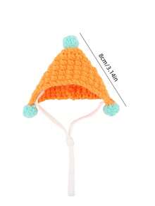 1pc Best-Selling Knitted Guinea Pig Beanie Hat, Christmas Mini Hat, Brown, Red, Green, Orange, Cute Mini Guinea Pig Photo Prop Decoration Hat