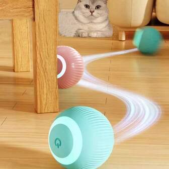 Cheerble Interactive Cat Ball Toy, Automatic Moving Ball Puzzle Toy For Indoor Cat Kitten, Smart Anti-Depression Pet Toy Fun Gift With Light