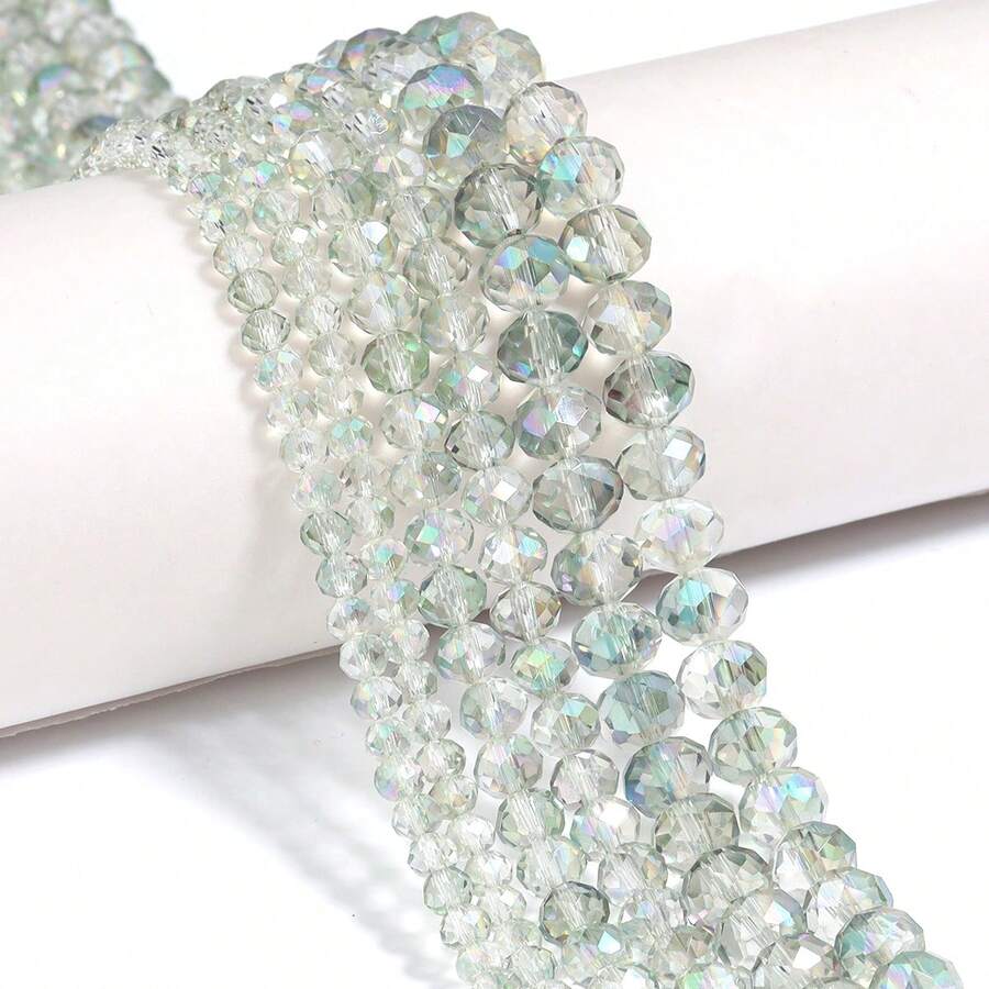 1 hạt pha lê thủy tinh AB màu bàn tính sáng bóng màu xanh lá cây nhạt cắt cạnh 4/6/8mm, đồ trang sức trang trí Giáng sinh cổ điển đầy màu sắc thời trang tự làm đồ thủ công cho hoa tai/vòng tay/vòng chân/dây chuyền, đồ trang trí cây thông Noel, đồ trang trí ngày lễ, đồ trang trí đám cưới, đồ trang trí cửa sổ, phụ kiện quần áo & túi xách