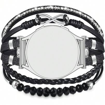 1 Pulseira Sintético Com Contas Para Relógio Feminino Compatível Com Samsung Galaxy Watch 7/6/5/4/Active2 Classic (40/44 Mm), Watch 5 Pro (45 Mm), Watch 4 Classic (42/46 Mm), Watch 3 (41 Mm), Watch Active (40 Mm), Watch 42 Mm E Todas As Pulseiras De Smartwatch Com 20 Mm De Largura (Somente Pulseira)