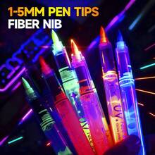 8 Colors Art Markers Luminous Light For Painting Drawing DIY Cup CD Stone Skin Exclusive For Halloween Painting Stationery - one-size - View 3