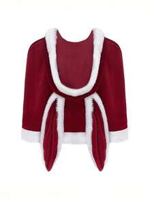 Christmas Bunny Girl Xianyi Christmas Outfit, Seductive And Sexy Plush Cat Girl Pajamas, Pure Desire, No Need To Take Off The Uniform, Seductive And Passionate Set - Red - View 8