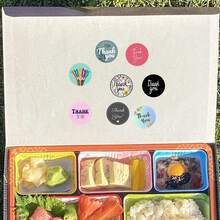 500 pegatinas/Rollo Pegatinas de rollo de garabatos de agradecimiento. 8 patrones no repetitivos, adecuados para la decoración DIY de cajas de embalaje, libros, computadoras y fundas de teléfonos móviles