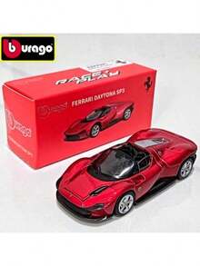 Burago 1:64 比例法拉利系列赛车模型，儿童迷你压铸复制车，小型合金收藏车模型，新年圣诞节生日礼物 - DAYTONA SP3-紅色 - 查看 5