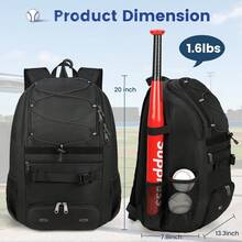 SDYSM 青少年成人棒球包，大号轻质垒球包，带鞋隔层和头盔架，防水棒球棒背包，带栅栏钩 - 彩色 - 查看 6