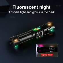 2025 最新款 2000000LM Type-C 可充电战术高功率 LED 手电筒，1500M 远射程聚光灯