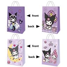 12pcs Sanrio Gift Bags, My Melody, Kuromi, Hello Kitty Gift Bags, Party Tote Bags, Double-Sided Printing, Suitable For Christmas, Valentine's Day, Wedding Favors, Christmas, Birthday Party Gifts, Candy Packaging Bags, Holiday Gift Wrapping Bags, Essential For Festive Parties