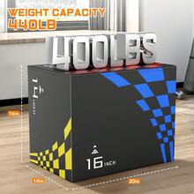 GIKPAL 3 In 1 - 14"X16"X20" Foam Plyometric Jump Box, Stable Plyo Box With 3MM Anti-Slip Particles For Home Gym Jumping Exercise, Weight 22lbs - S(14"x16"x20") - View 6