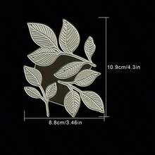 1pc Three Branches Leaf Metal Cutting Dies For Card Making Kit Embossing Paper Die Cuts Scrapbook Machine Stencils Storage Pockets Supplies - Silver - View 7