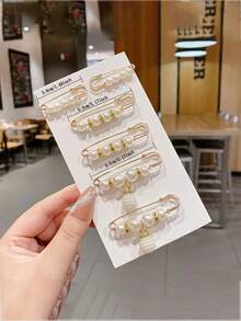 6 Stücke/12 Stücke glänzende ABS Perlen Sicherheitsnadeln, Taillengürtel Accessoire, Kleiderhalter, Brosche Weihnachtsgeschenk