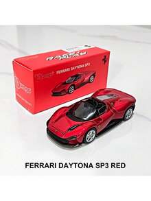 Burago 1:64 比例法拉利系列赛车模型，儿童迷你压铸复制车，小型合金收藏车模型，新年圣诞节生日礼物 - DAYTONA SP3-紅色 - 查看 1