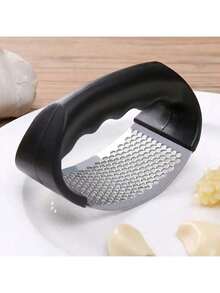 1-Piece Set, Stainless Steel Garlic Press, Manual Garlic Press, Kitchen Multifunctional Household Garlic Press, Garlic Squeeze Tool, Garlic Press Tool, Kitchen Accessories - Black - View 10
