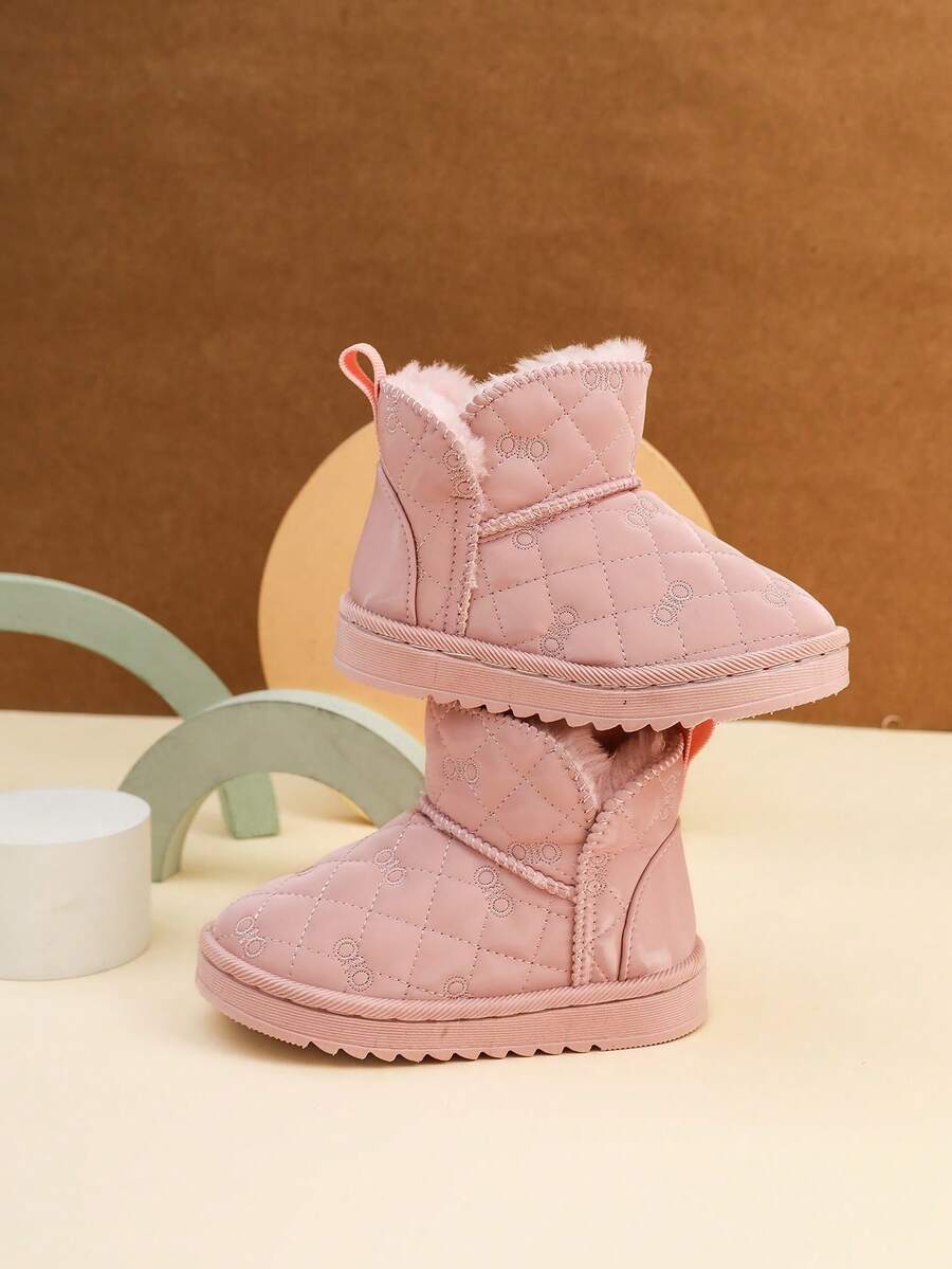 1 Pair Soft & Comfortable Slip-On Solid Color Suitable For Baby Girls, Outdoor Snow, Warm Soft Sole & Soft Surface, Winter