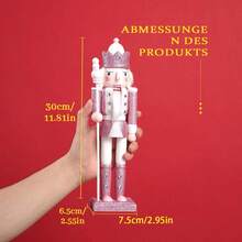 30cm Holzer Nussknacker Soldat Figur Puppe Rosa Glitzer Soldat Puppe Handwerk Ornament Weihnachts Haus Büro Dekoration