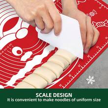 1 pieza Tapete de hornear con temática navideña con medidas, tapete para pastelería de gran tamaño y multiusos antiadherente - Duradero y antideslizante, apto para estirar masa, amasar masa y hornear, material, accesorio de cocina, herramienta de cocina ideal para Navidad, agrega alegría festiva