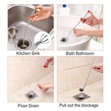 4-Claw Drain Cleaner - Toilet Unclogging - Household Drain Unclogging Tool, Includes 4 Claws, Drain Cleaner, Bendable Hand Gripper For Drain, Trash Picker For Debris, Suitable For Home Sinks, Drains, Toilets, Restaurants And Hotels - View 7
