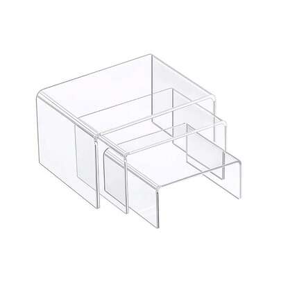 Packung mit 3 erhöhten Displays aus 3 mm starkem Methacrylat
