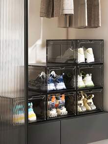 1个六面全透明鞋盒 - 塑料防氧化收纳盒，家用运动鞋展示整理盒