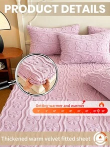 1 buc Cearșaf cu montare din tafta, Cearșaf de pat, Lenjerie de pat, Cearșafuri cu montare, Husă de saltea în culoare uni, Protecție de saltea caldă și moale, Cearșafuri prietenoase cu pielea, Husă de pat îngroșată pentru toamnă și iarnă, Cearșaf de jos cu montare din material modern pentru dormitor, Pentru Queen King Twin Full Size fără față de pernă, Cadouri de lenjerie de pat, - Violet - Vizualizare 6