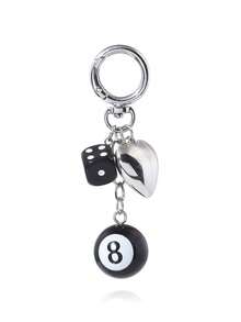 8pcs Dice Pendant Keychain, Handmade DIY Decoration Charms, Vintage Style Keyring, Suitable For Gifts, Bags, Keys, Car Ornaments