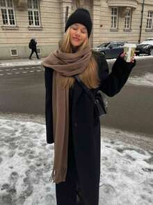 1条60多种颜色可选的秋冬季户外经典围巾，纯色防风披肩，时尚男女通用薄围巾，适合空调房使用，超大尺寸，秋冬季保暖百搭。 - solid cashmere - 查看 7
