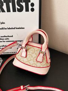 1pc Fashionable Retro Mini Shell Handbag, Cute & Compact, Suitable For Lipstick, Coins, Shoulder/Crossbody Bag For Women, Summer - Beige - View 5
