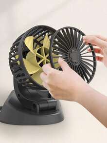 Ventilador Automotriz Portátil de Doble Cabezal, Giro 360° y Aire Fresco - Multicolor - Ver 5