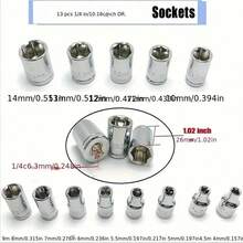 Halloween, Christmas, Exquisite Gifts, 46pcs Socket Set - 1/4 Inch Drive Socket Roller Wrench Set Mechanical Tool Kit For Auto Repair & Home, Metric Socket Set With Storage Box - 大的 - 查看 5