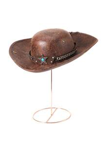 1pc Skull Badge Metal Decor Party PU Leather Windproof Sun-Shading Triangular Pirate Hat Captain Hat, Suitable For Costume, Masquerade, All Seasons, Unisex For Halloween