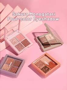 NOVO Palet Eyeshadow 4 Warna, Tekstur Campuran Matte dan Shimmer, Bedak Berpigmen Tinggi yang Mudah Dibaurkan, Tekstur Halus, Minim Serpihan, Ringkas dan Portabel, Untuk Riasan Sehari-hari, Kantor, Perjalanan & Tampilan Mata Kasual - 04#Wewangian - View 4