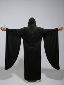 HALLOWEEN Túnica con Capucha para Hombres Capa de Bruja Accesorio de Disfraz de Disfraz Cosplay Festividad Noviembre Dia de Muertos Disfraces Fiesta Nocturna - Negro - Ver 3