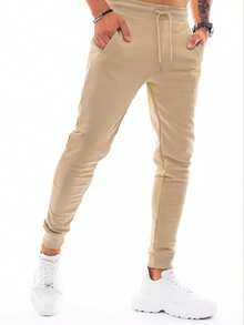 Men's Baggy Casual Drawstring Lightweight Jogger Elastic Waist Sweatpants Trousers Athletic Sports Training Pants - Màu Khaki - Xem 2