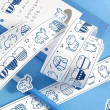 Pegatinas decorativas de estilo coreano lindo, pegatinas de planificador básicas de colores vibrantes con dibujos a mano de dibujos animados, adecuadas para diarios, planificadores, scrapbooking