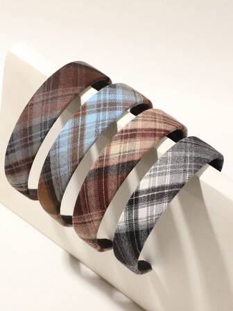 1条复古多色格子女士宽发带，百搭，适合日常佩戴、通勤、约会、晚宴等场合，可作发饰、发箍或发带使用。
