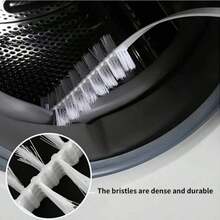 Set de 3/6 cepillos para lavadora, cepillos de limpieza reutilizables con mango largo y cerdas anguladas, herramienta de limpieza de material plástico para el tambor y las grietas de la lavadora del hogar