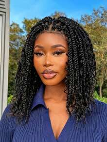 200% Density Handmade Braided Lace Front Wig, Beautiful & Stunning Bohemian Braided Hairstyle, Ideal For Everyday Wear - Multicolor - View 3