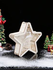 1 szt. Świąteczna skarbonka w kształcie jelenia z pentagramem, świąteczna skarbonka, idealna do dekoracji świątecznych, wystroju domu, sypialni, biura, na prezent