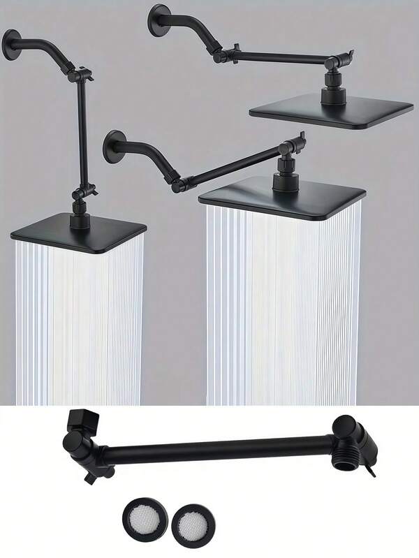 American Style Shower Head With Adjustable Swivel Arm And Extension Rod