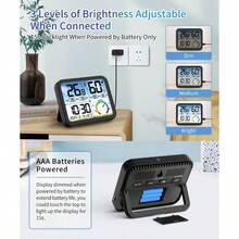 - Termmetro digital para interiores u2013 Sensor de humedad de temperatura extragrande de 5.8 pulgadas con monitor de medidor de humedad de temperatura preciso, calibracin, registros mximos y - inicial - Ver 5