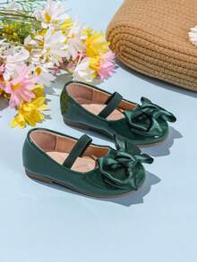 1 Pair Cute Floral Casual Comfortable Flat Shoes For Girls, Versatile For All Seasons - Green - View 2