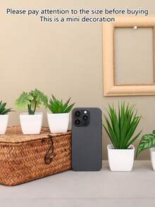 1pc/6pcs Artificial Mini Green Plant Potted Decor, For Home Living Room Dining Table Center, Windowsill, Office Desk Ornament, Mother's Day, Wedding Party Decoration